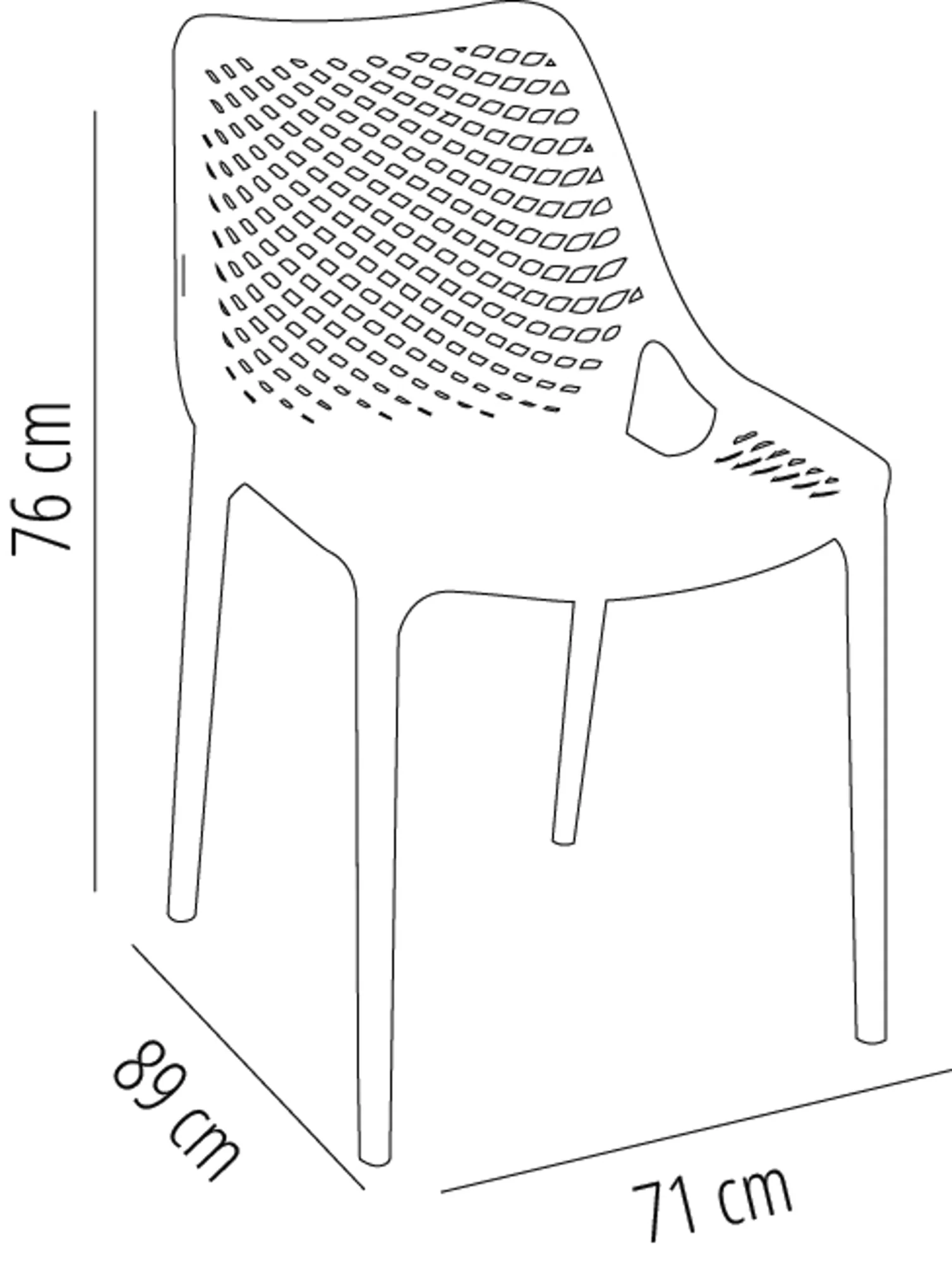 Garbar grid set 4 silla interior, exterior blanco - Imagen 8