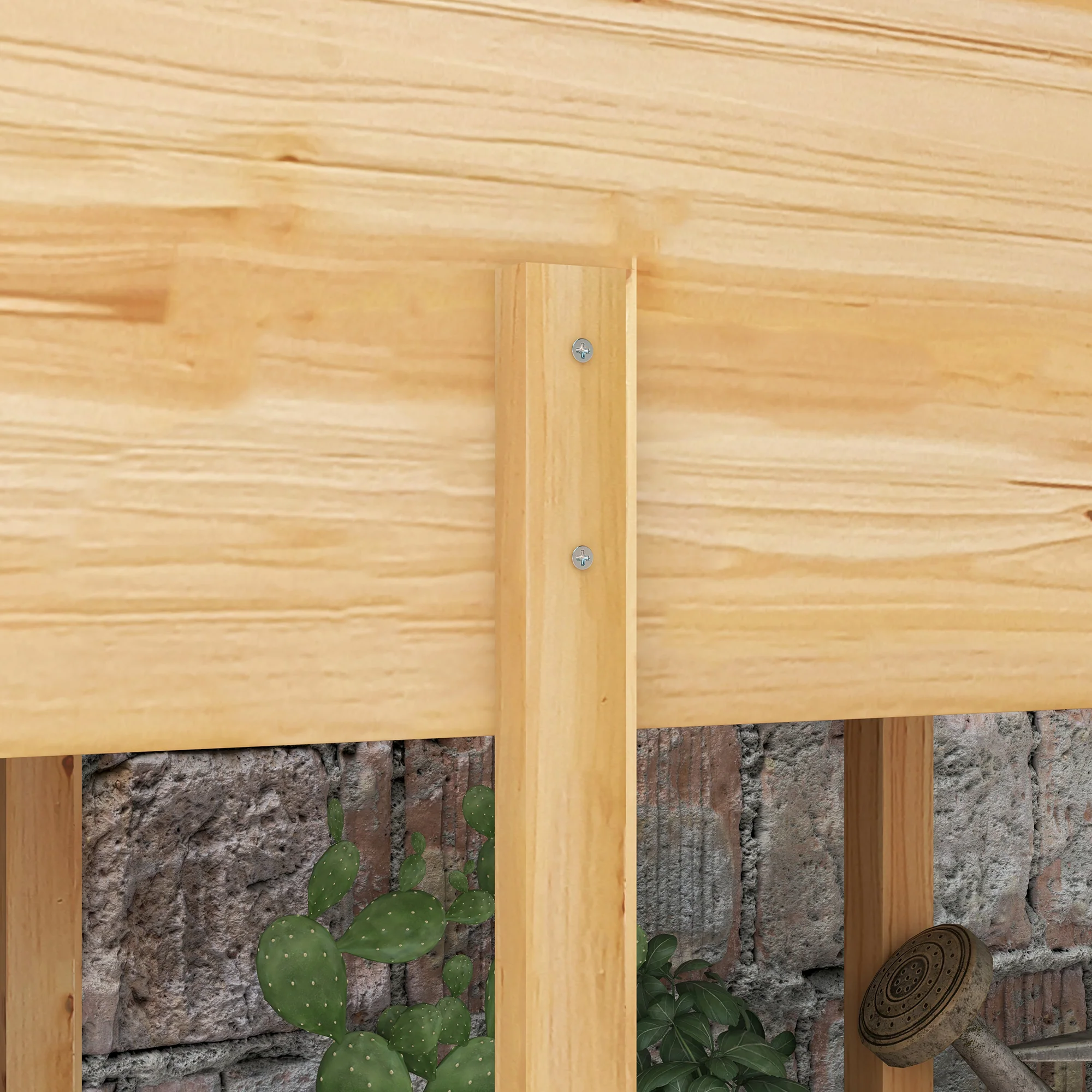 Outsunny Mesa de Cultivo de Madera Huerto Urbano Elevado 115x55x80 cm Jardinera de Cultivo con Tela no Tejida para Cultivo Plantas Flores Verduras Natural - Imagen 8