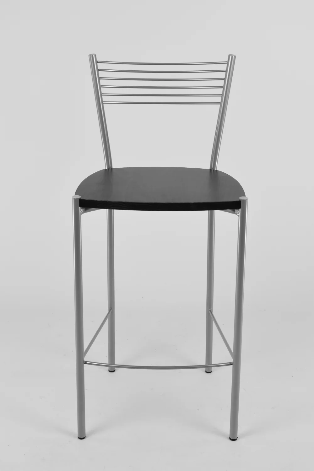 Tommychairs - Set 4 taburetes de Cocina y Bar Elegance, con Estructura en Acero Pintado Aluminio y Asiento en Madera Color wengué - Imagen 3