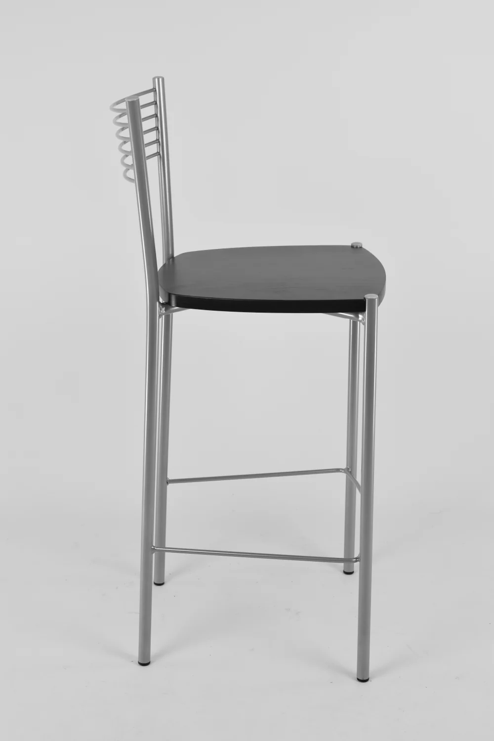 Tommychairs - Set 4 taburetes de Cocina y Bar Elegance, con Estructura en Acero Pintado Aluminio y Asiento en Madera Color wengué - Imagen 4
