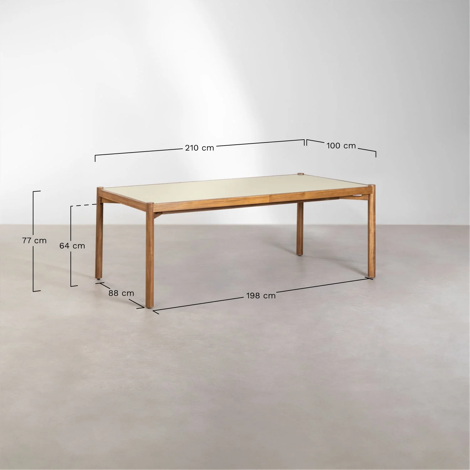 Set de Mesa de Rectangular (210x100 cm) Gamila y 6 Sillas de Comedor en Madera y Cemento Uish Edition Beige Tapioca - SKLUM - Imagen 8